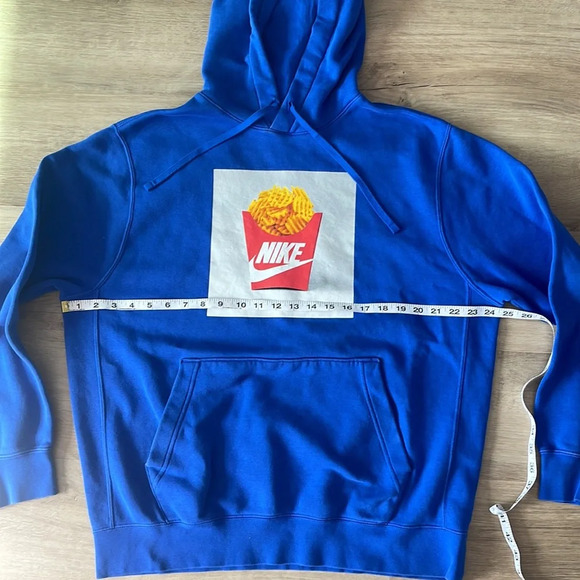 NIKE Mens Waffle Fries Blue Pullover Sweatshirt Hoodie Size L - Picture 3 of 9